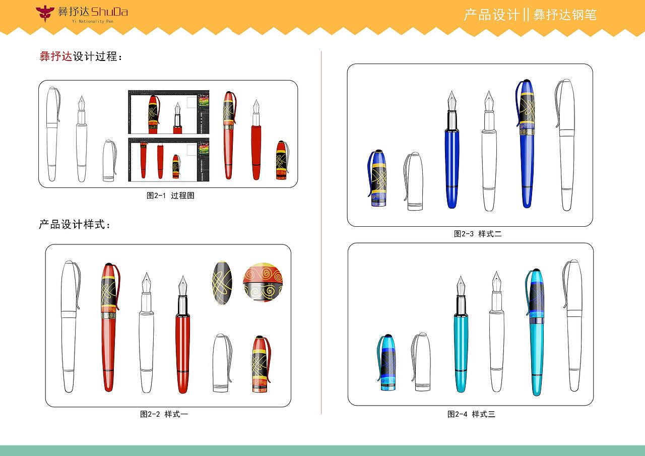 《彝舒达》钢笔设计（图ZMjQ4MTE0MjY4） - 生活用品 - 站酷设计师思维志华原创素材 - 站酷ZCOOL