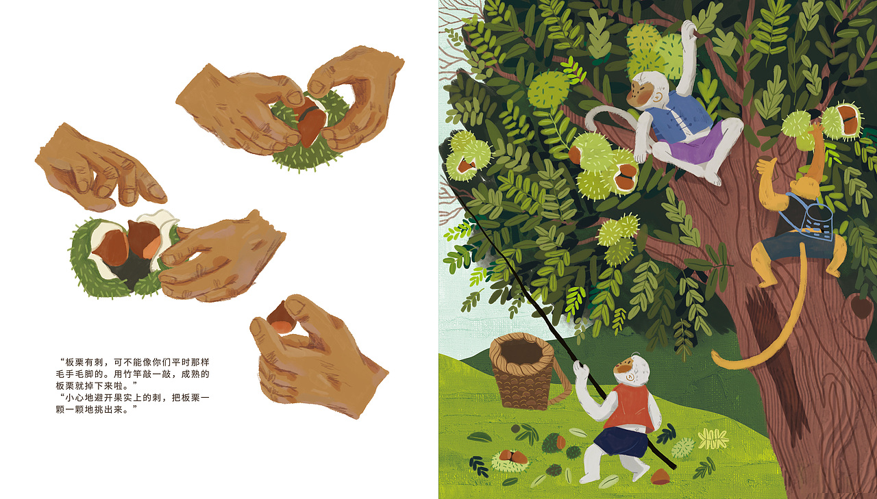 一本绘本的诞生《朝三暮四》 | Zhao San Mu Si（图ZMTg0NzMyNzA0） - 商业插画 - 站酷设计师猫屋Becky原创素材 - 站酷ZCOOL