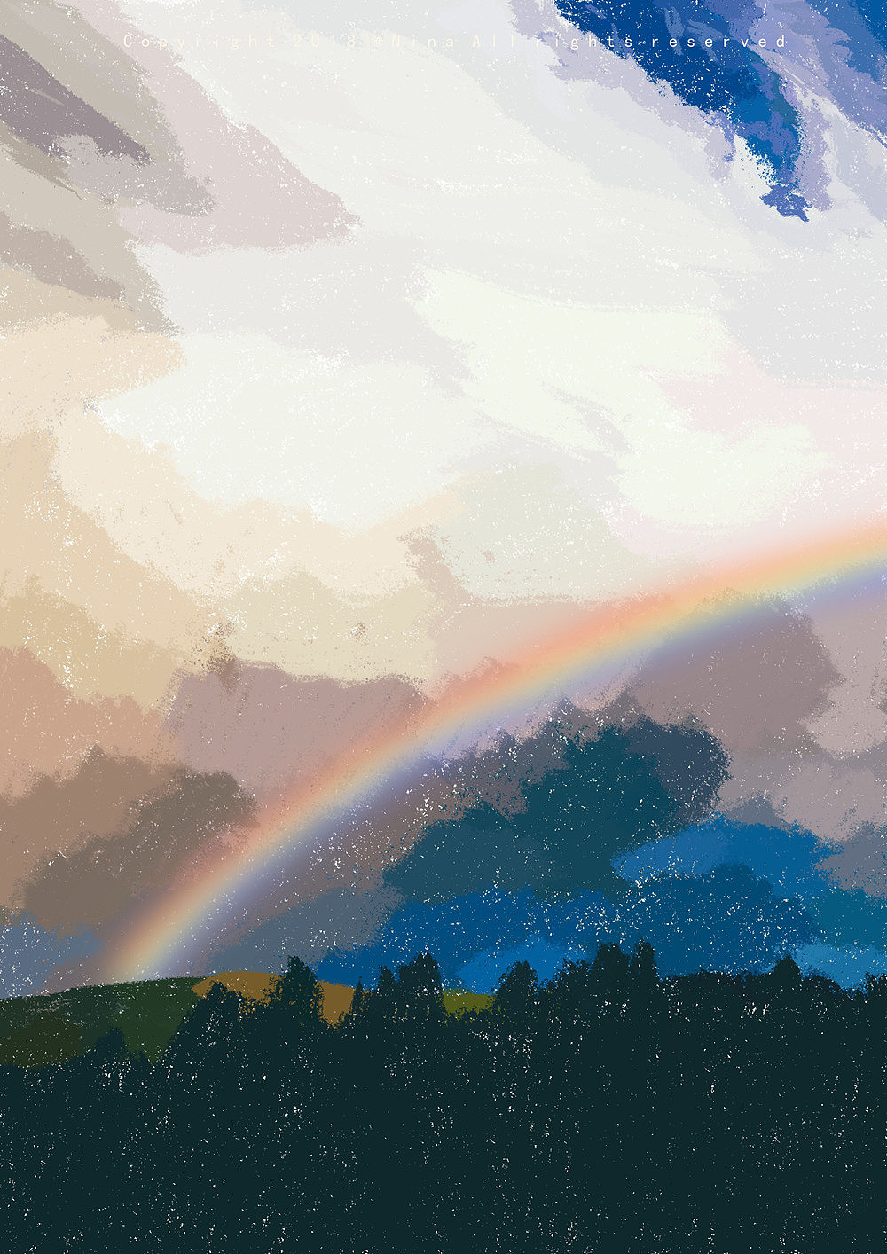 雨后彩虹（图ZMTM0MDYxNzc2） - 艺术插画 - 站酷设计师Joynii原创素材 - 站酷ZCOOL