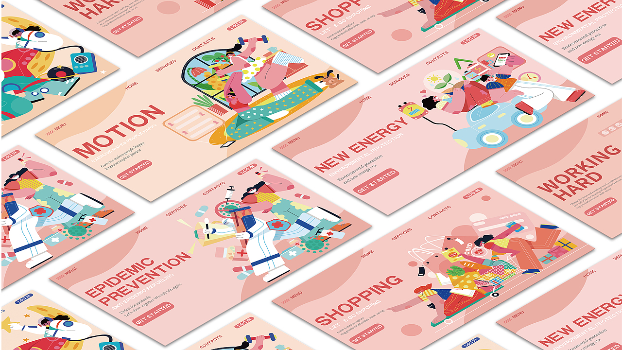 人物情绪版扁平插画