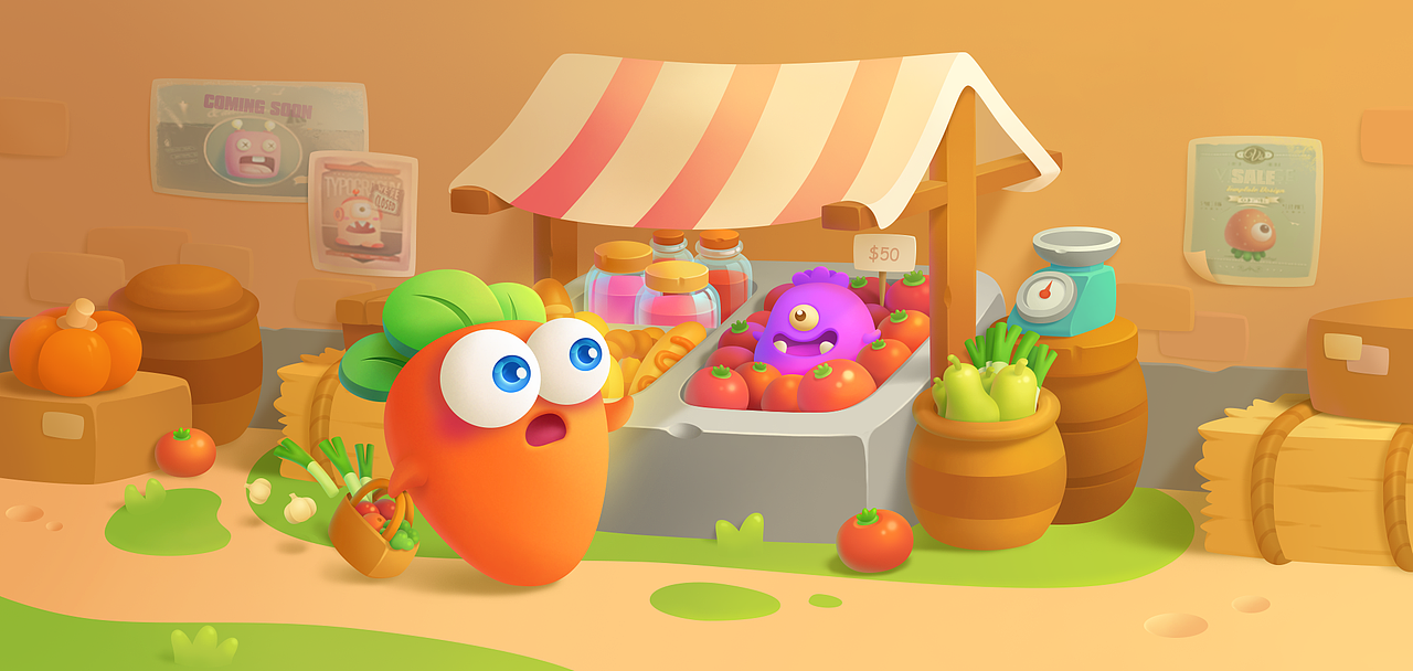 保卫萝卜3（图ZMTI3NzU5Mjky） - 游戏原画 - 站酷设计师shaoyalin原创素材 - 站酷ZCOOL