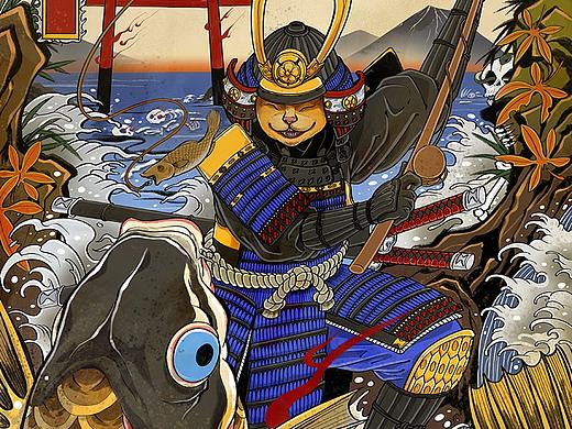 织田猫侍插画