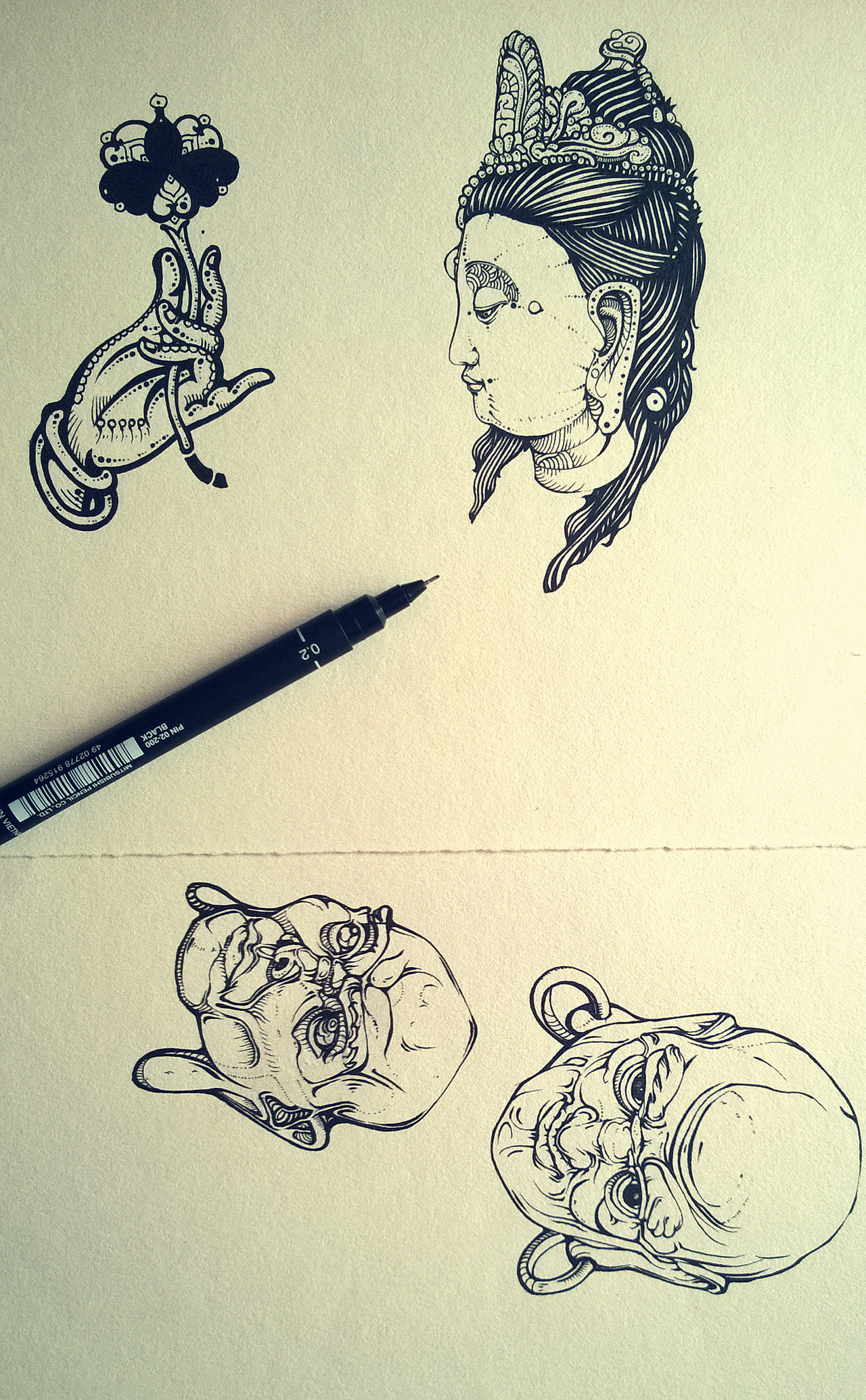 手绘硬笔画简单图案设计（图ZMjQ3OTQzMjQ=） - 艺术插画 - 站酷设计师阳光豹毛原创素材 - 站酷ZCOOL