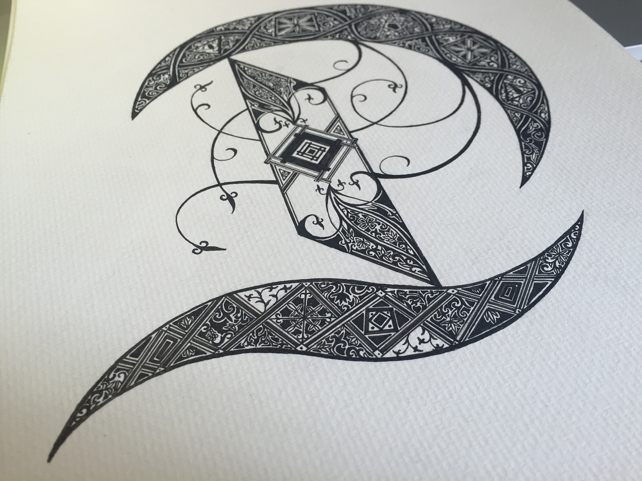 针管笔字体设计《t》