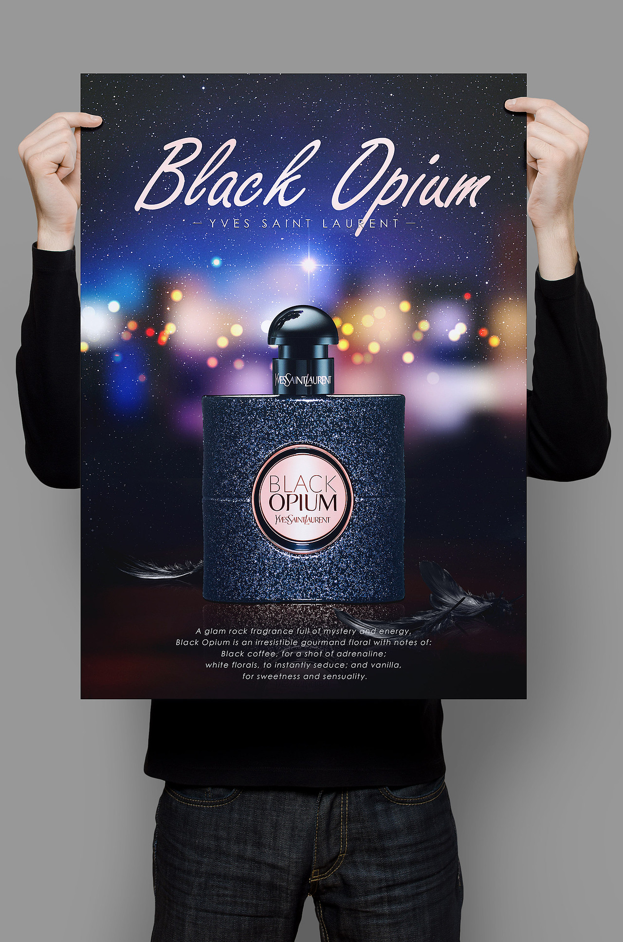 圣罗兰黑乌鸦香水海报