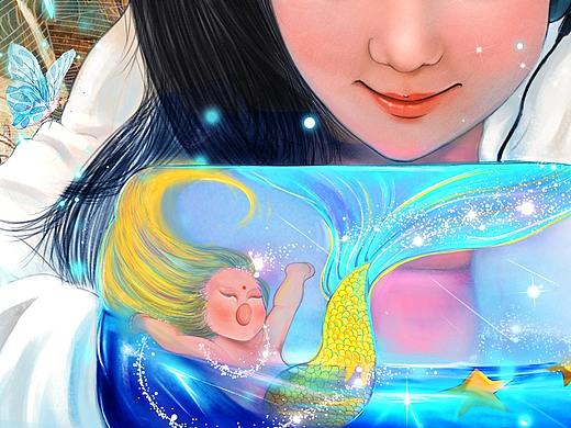 我抓到了一只小美人魚哦（個人主頁-ZMzQ4MTY4MTY=） - 創(chuàng)作習(xí)作 - 站酷設(shè)計師嘉翎原創(chuàng)素材 - 站酷ZCOOL