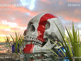 Octane渲染骷颅头场景