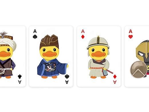 小黄鸭小Z扑克牌~四个尖儿（个人主页-ZNDAxMTU3OTY=） - 商业插画 - 站酷设计师Creeper097原创素材 - 站酷ZCOOL