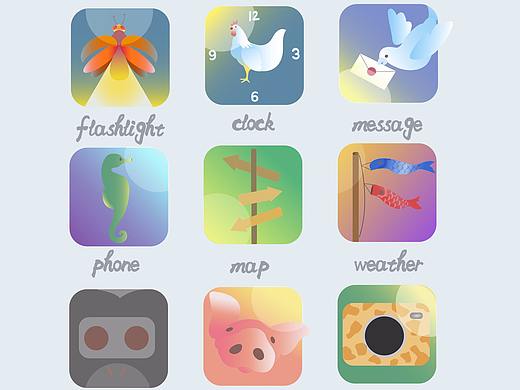 UI设计：束缚在框框里的动物icon