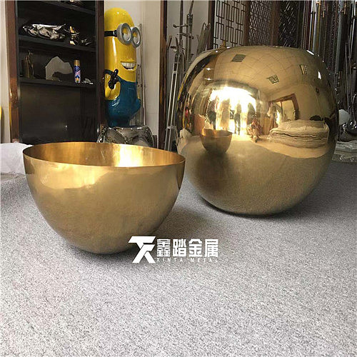 镜面钛金不锈钢水钵雕塑