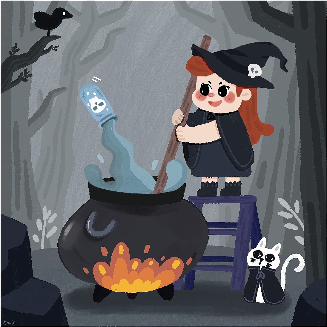 黑森林里住着一位小女巫