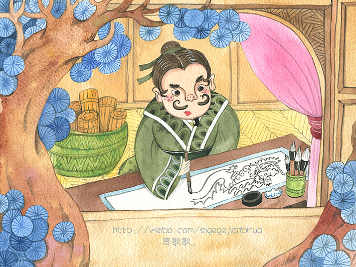 成语故事：画龙点睛（图ZNzUzNTQ0Njg=） - 商业插画 - 站酷设计师思歌歌_原创素材 - 站酷ZCOOL