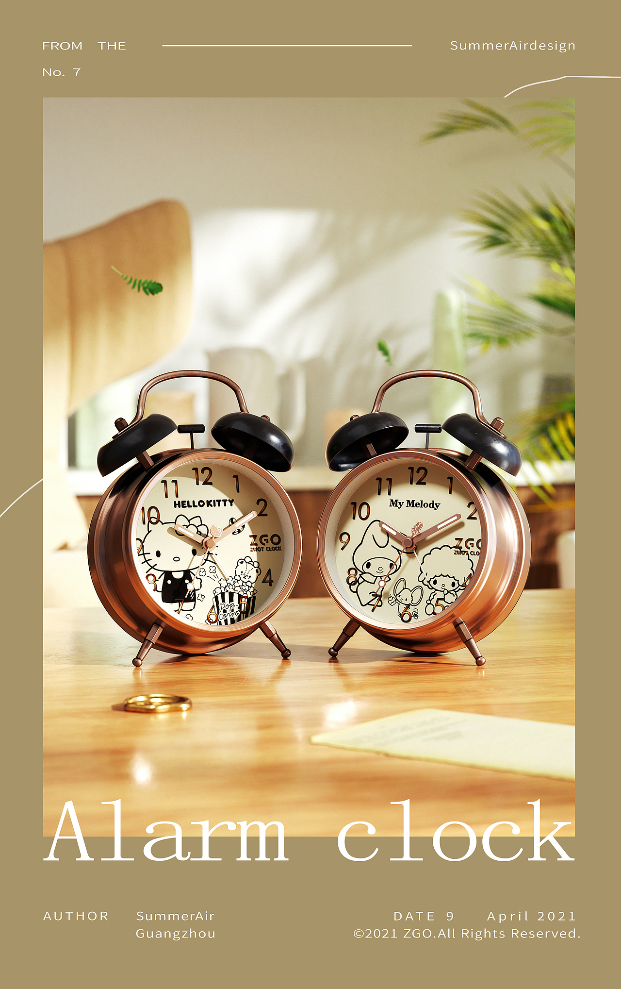ZGO x Sanrio 闹钟详情页渲染图