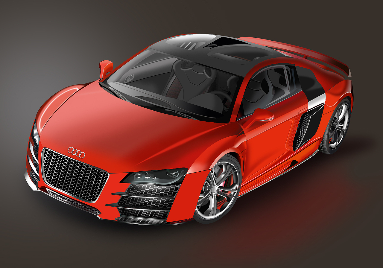 原创作品:PS绘制写实跑车以及过程