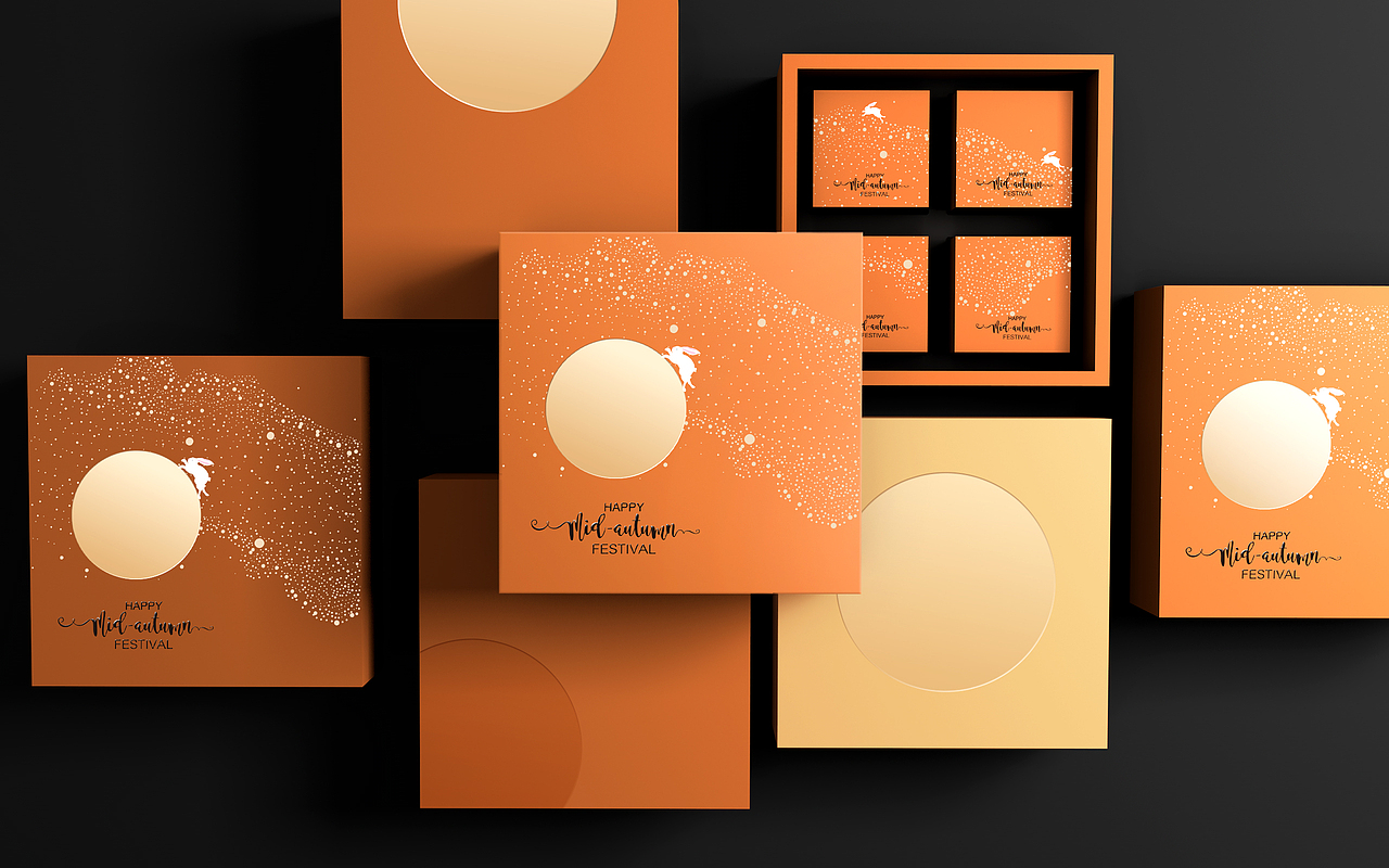 中秋礼盒，月饼礼盒设计（图ZMjEyOTU5NDgw） - 包装 - 站酷设计师半夢半醒原创素材 - 站酷ZCOOL