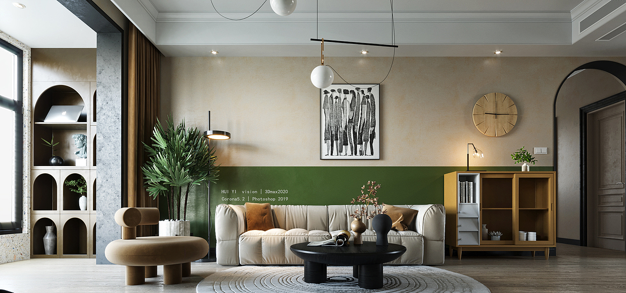 复古绿——小家装渲染
