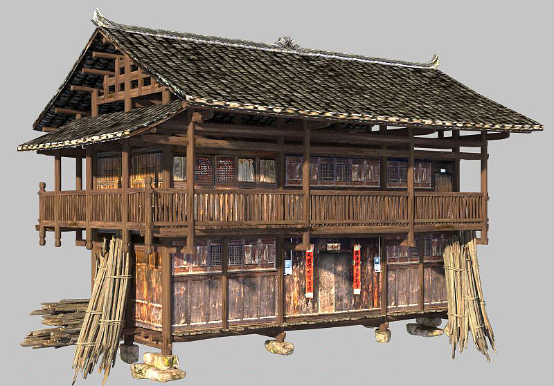 西南民居（图ZOTE0NTExMjg=） - 建筑/空间 - 站酷设计师大力丸CG原创素材 - 站酷ZCOOL