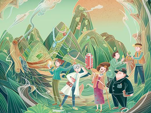 吉尔德端午礼盒插画