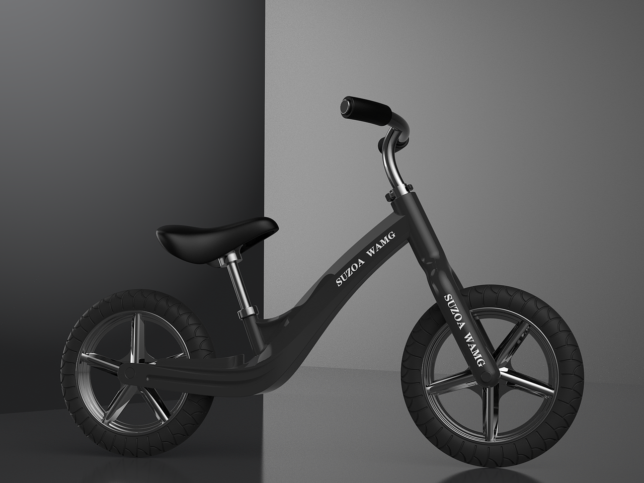 建模渲染儿童平衡车