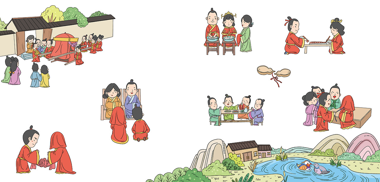 我们的礼仪（图ZMjY3NDY0NjY0） - 商业插画 - 站酷设计师春秋笔绘原创素材 - 站酷ZCOOL