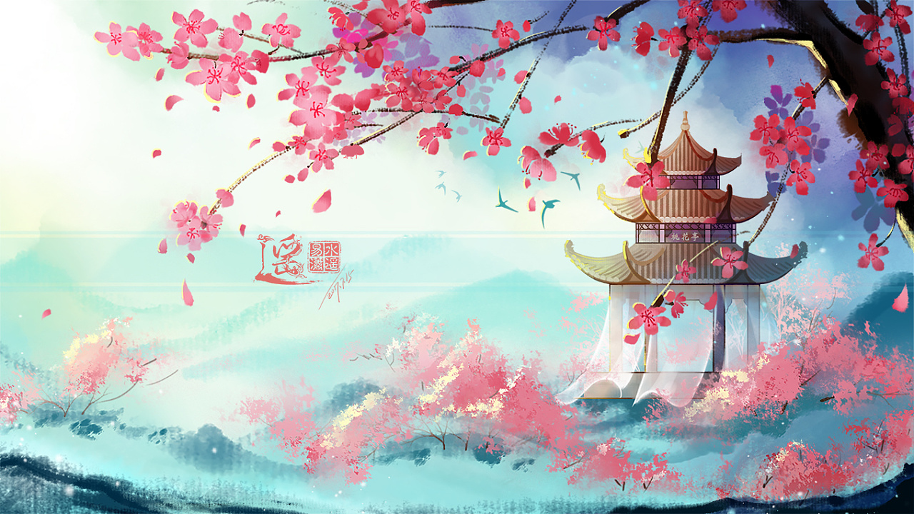 桃花亭|插画|商业插画|易水潇遥 - 原创作品 - 站酷 (zcool)