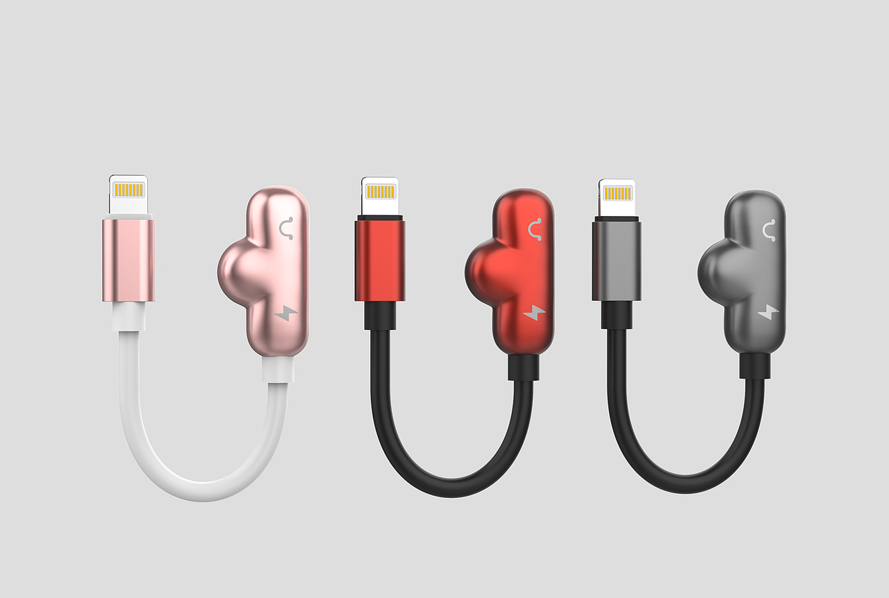 几款苹果数据线音频/充电转接头设计