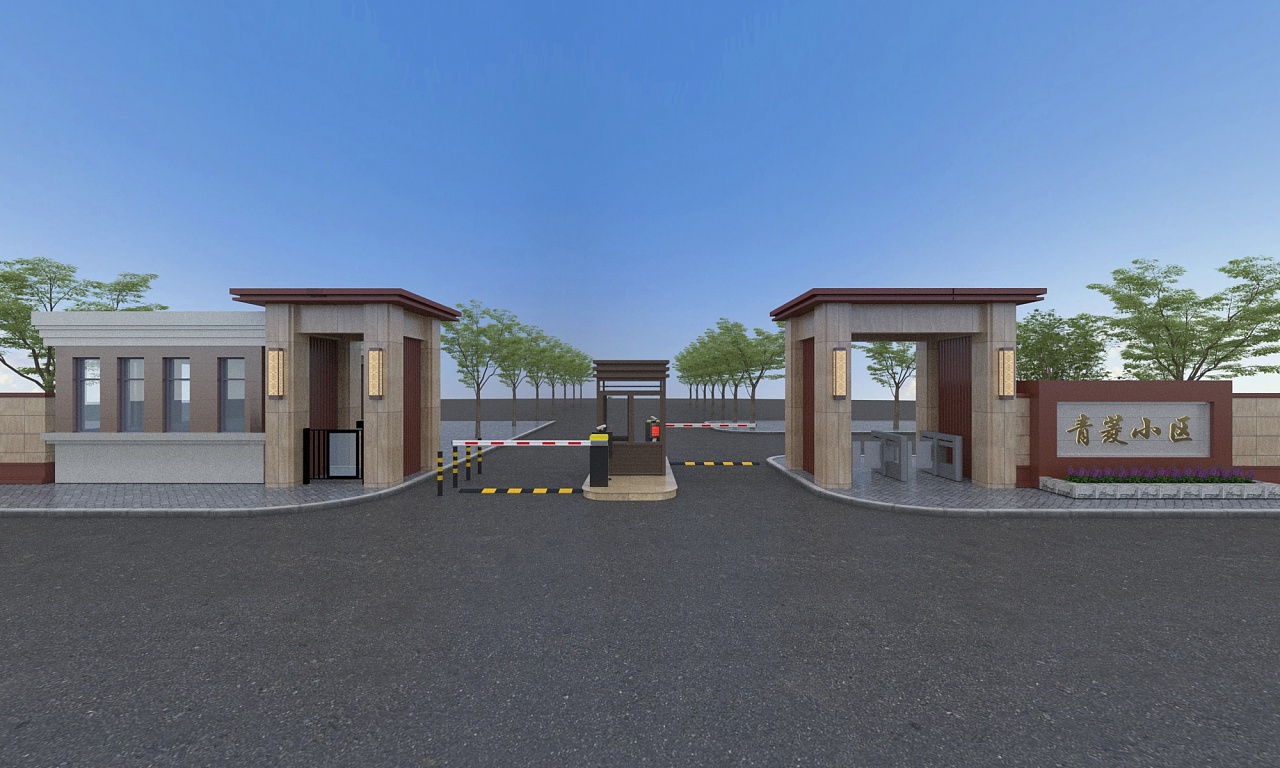 小区大门方案|三维|建筑/空间|小小鱼1992 - 原创作品 - 站酷 (zcool)