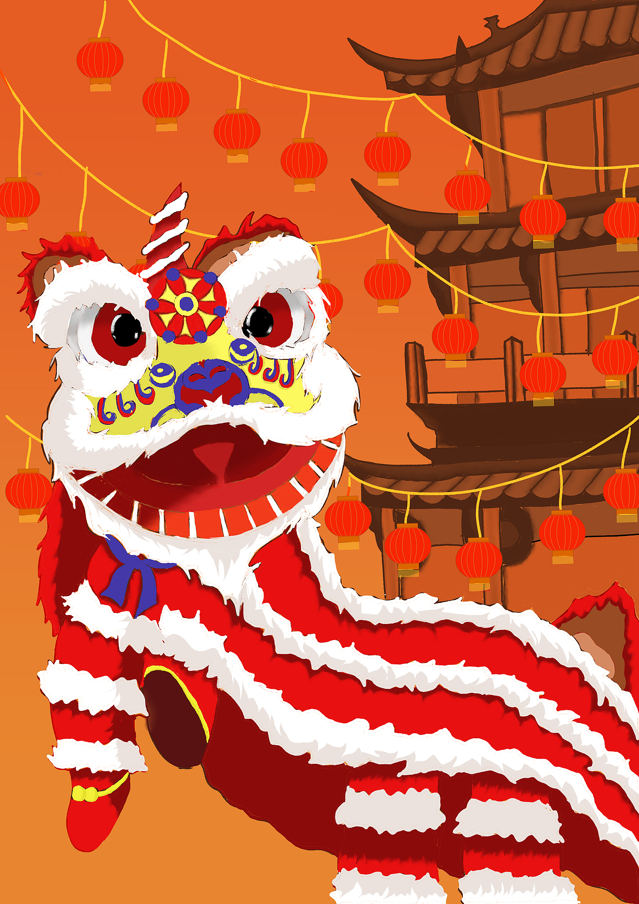 快乐醒狮（图ZMjg5NjI4NjI4） - 新锐潮流插画 - 站酷设计师大樱桃y原创素材 - 站酷ZCOOL