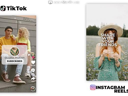 FCPX插件：抖音INS网络视频包装元素动画