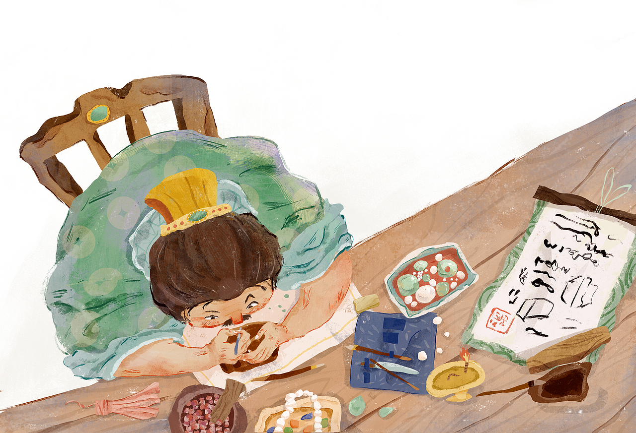 网易有道国风成语绘本项目《画龙点睛》等（图ZMzI1NjM3MTAw） - 儿童插画 - 站酷设计师小金角儿原创素材 - 站酷ZCOOL