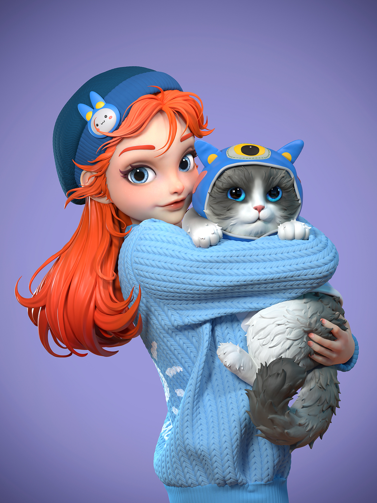 抱着猫猫的小女孩（图ZMzMxMDAzMjk2） - 人物/生物 - 站酷设计师花生壳_HSK原创素材 - 站酷ZCOOL