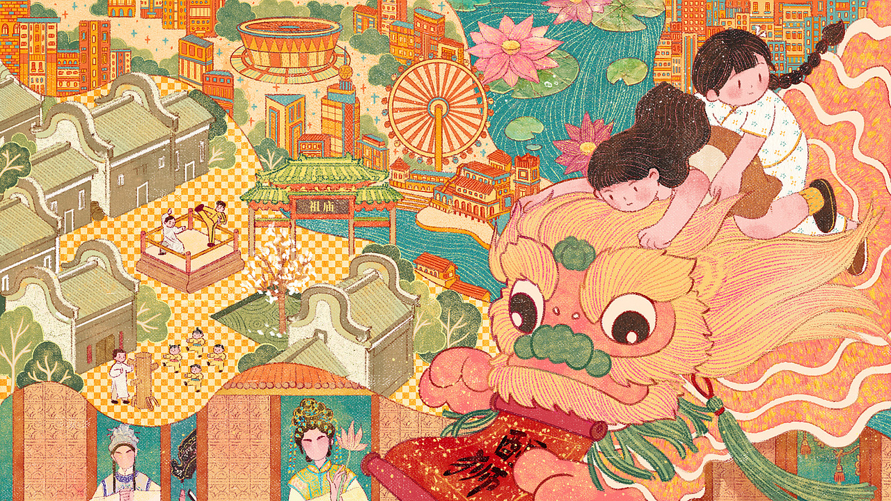 城市印象·佛山(图ZMzE1NjAxMjE2) - 商业插画 - 站酷设计师三肆呀原创素材 - 站酷ZCOOL