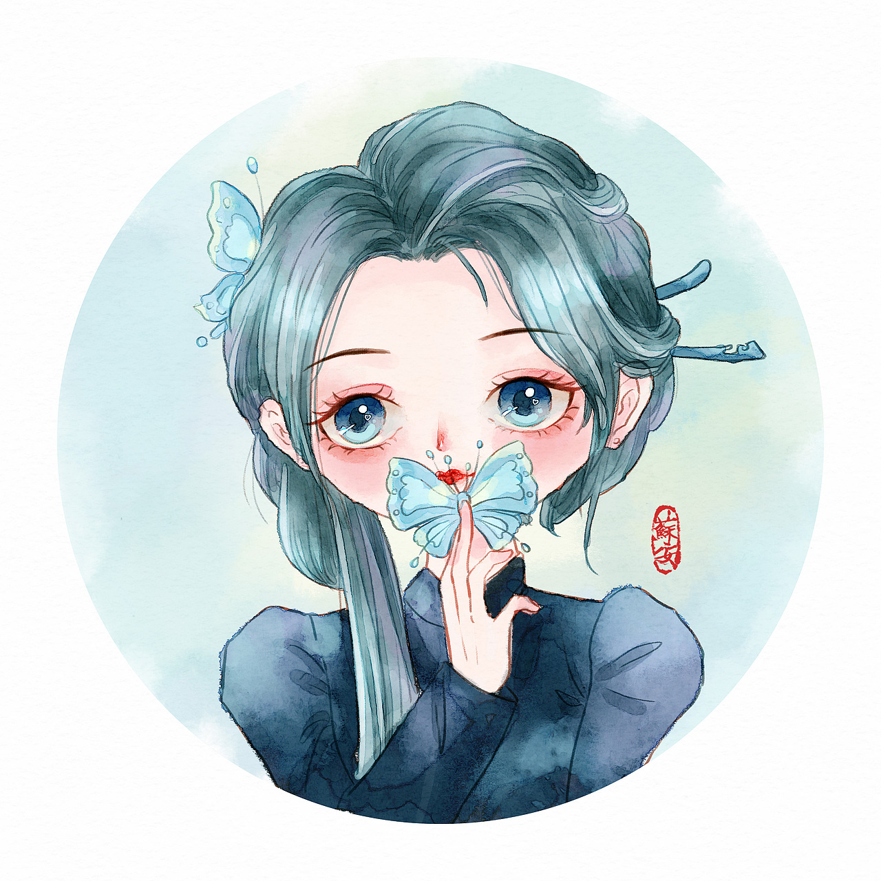 古风Q版 水彩 水墨 头像合集
