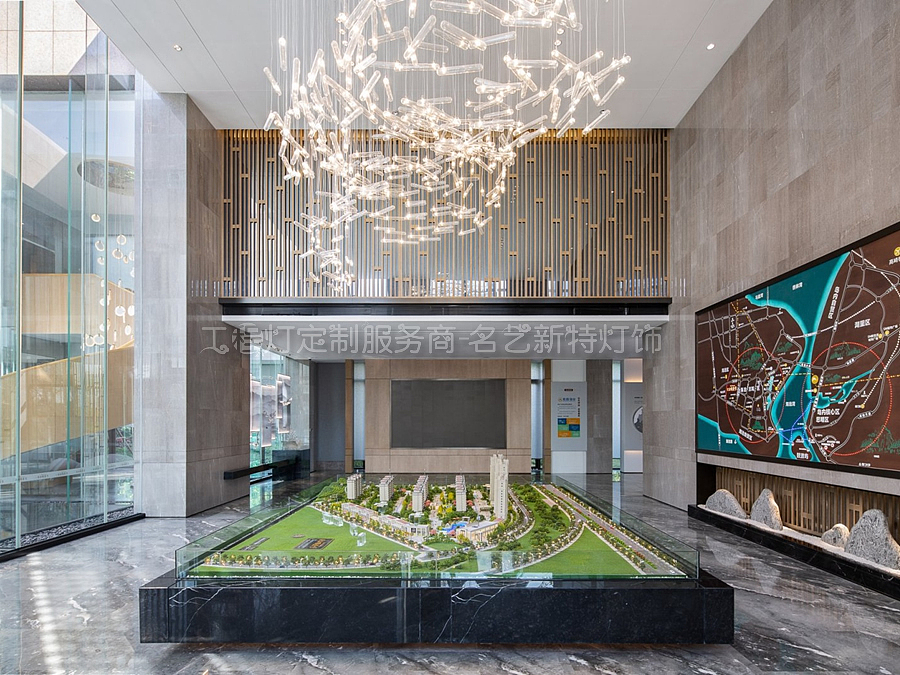 售楼部沙盘玻璃艺术造型吊灯 明古定制