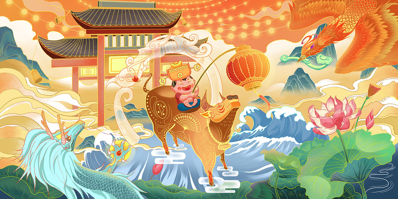 2021年牛气冲天|插画|创作习作|er涵同学_原创作品-站酷zcool