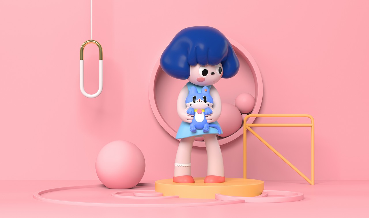 潮玩 盲盒 six国潮的力量 |三维|人物/生物|n2c总部_原创作品-站酷