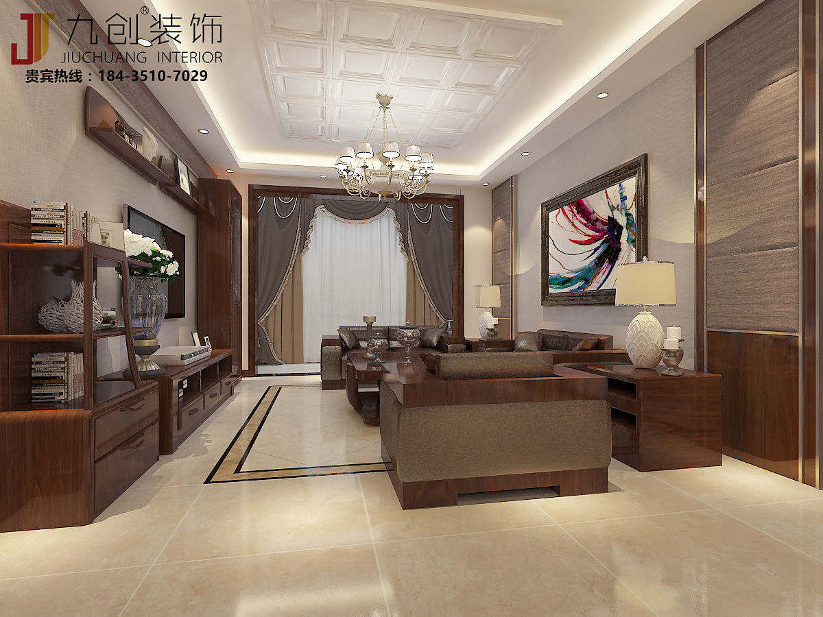 太原九创装饰-富丽华庭中式风格装修案例