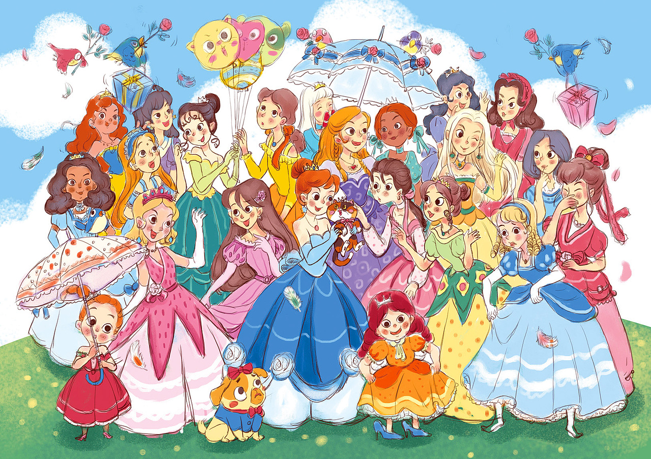 公主大集合配色草图