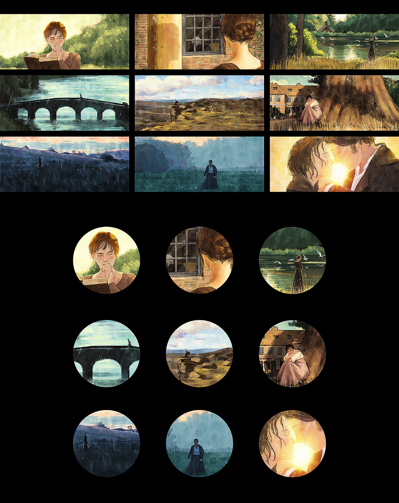 《傲慢与偏见》插画｜合集（图ZMjM2OTY4ODY0） - 创作习作 - 站酷设计师顾小屿原创素材 - 站酷ZCOOL