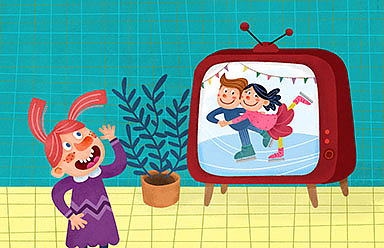 繪本《The First Skating》（圖ZMTA0NzU2Mjc2） - 兒童插畫 - 站酷設(shè)計師smalldust原創(chuàng)素材 - 站酷ZCOOL