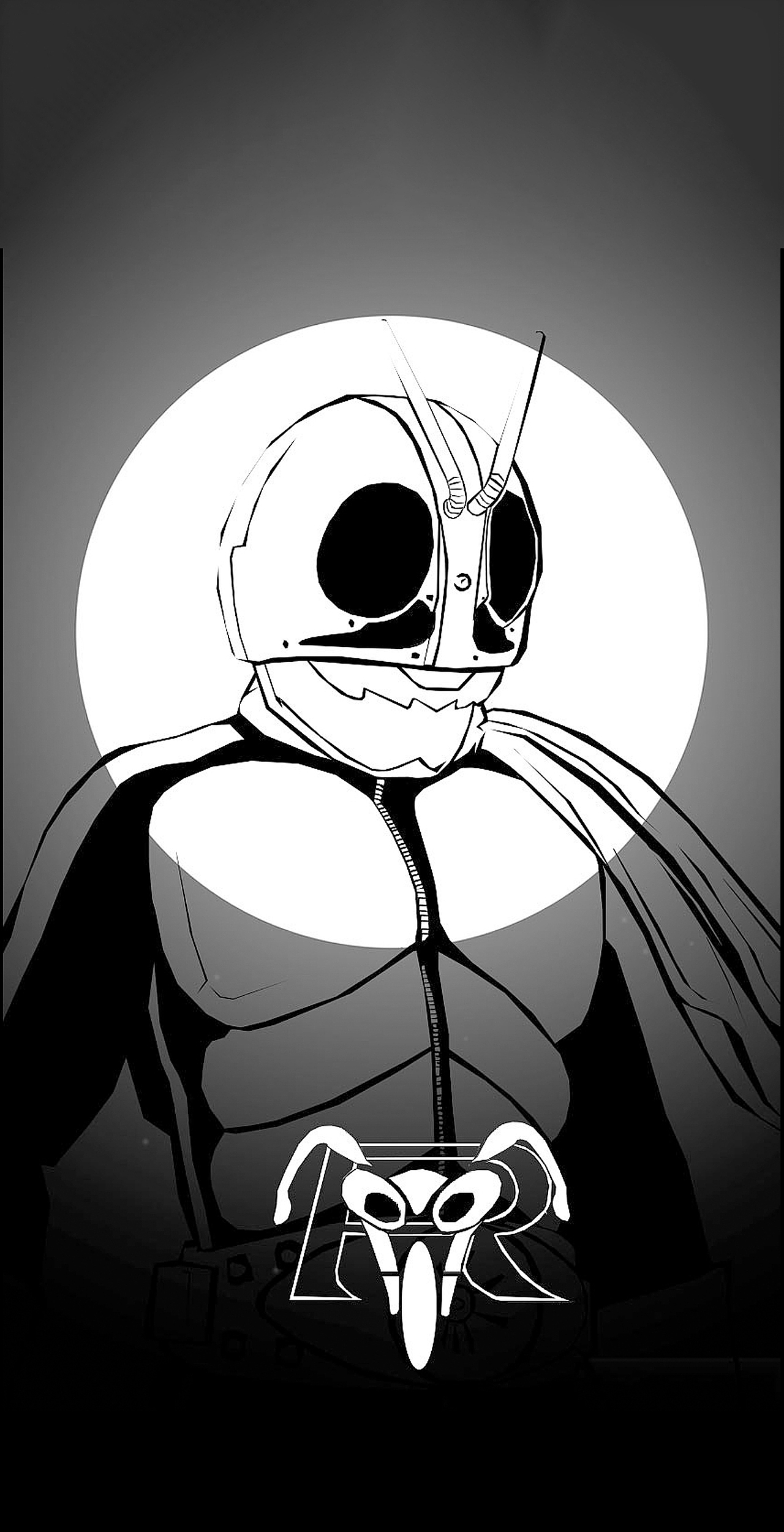 假面骑士黑白剪影