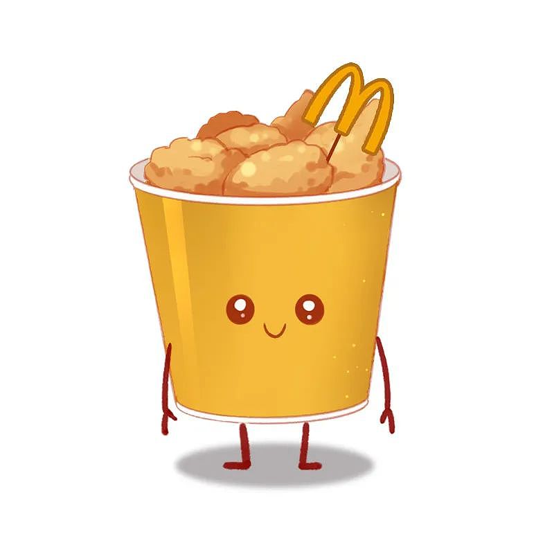 桶桶子 /Tongtong zi<br><br>以麦当劳桶为原型设计的桶桶子，它金色的外表下，装得下你所爱的麦当劳全系美食，它爱吃、易饿、肚量大，是个没头没脑的憨憨，任何情况下都面带微笑，简直就是打工人的化身。