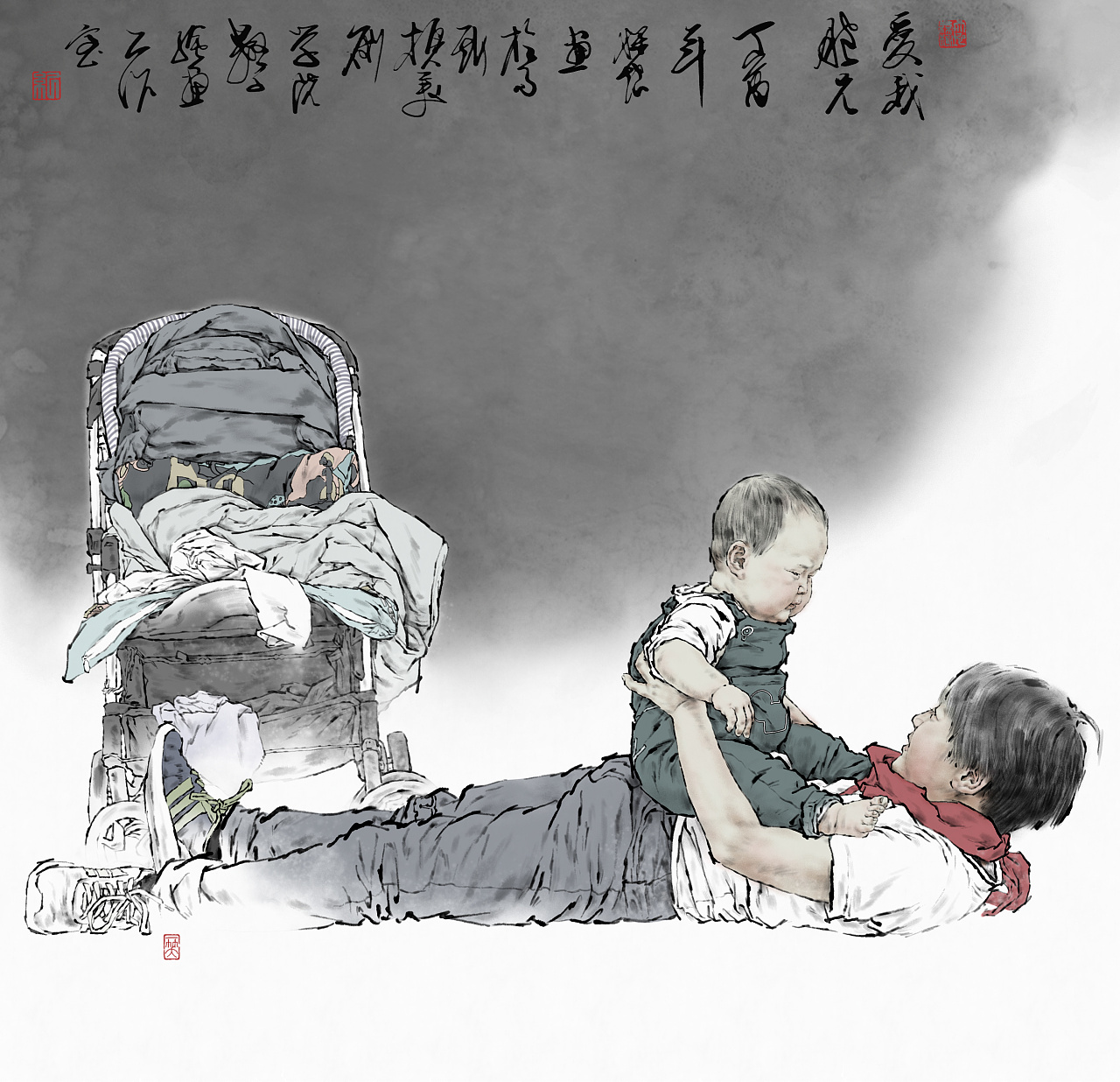 《我的亲人》(纪保超数字写意中国画系列)