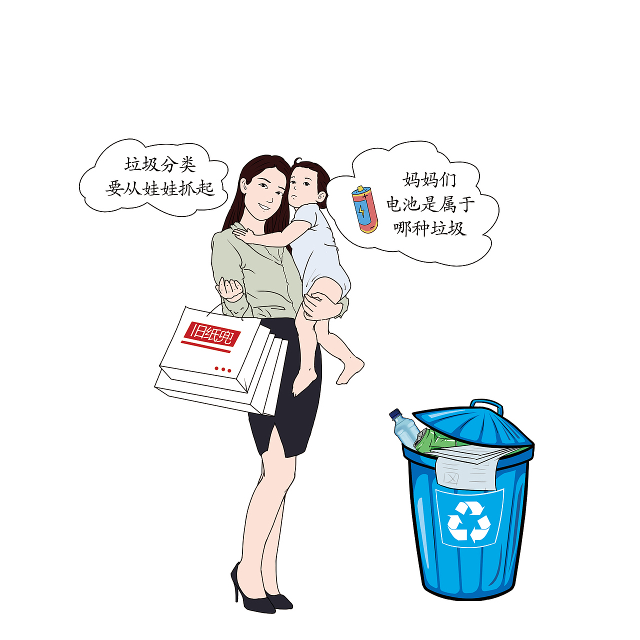 垃圾分类手绘及排版（图ZMjI4MjcwMTEy） - 短篇/格漫 - 站酷设计师sky可义原创素材 - 站酷ZCOOL