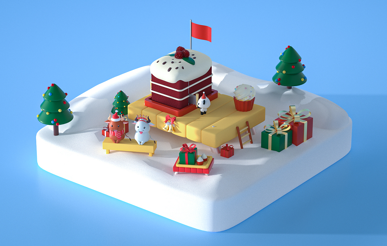 c4d小场景（图ZMjQxMDM3Mjg4） - 场景 - 站酷设计师哎喂哎喂原创素材 - 站酷ZCOOL