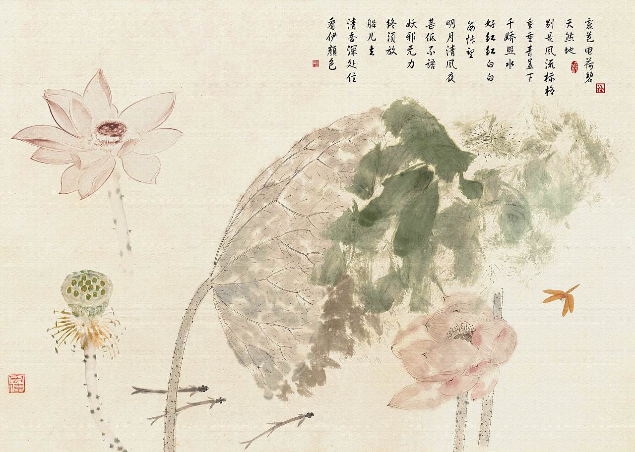 纱画、文创卷帘图案-荷花（图ZMjg0NjUyNDQ0） - 图案 - 站酷设计师裕隆家居原创素材 - 站酷ZCOOL