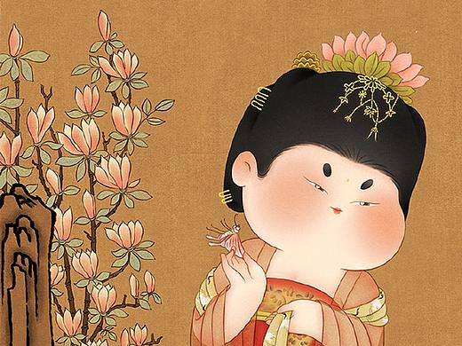 重绘《簪花仕女图》
