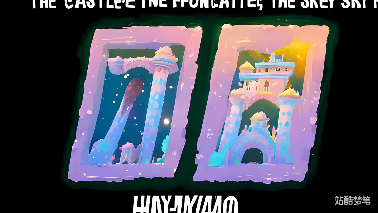 #站酷夢筆#天空中漂浮的城堡，動(dòng)漫風(fēng)（圖ZMzI4Mzc1OTYw） - AI作品 - 站酷設(shè)計(jì)師Z927811884原創(chuàng)素材 - 站酷ZCOOL
