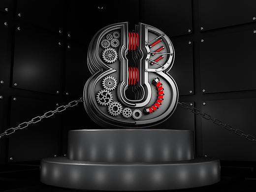 C4D机械金属数字系列-8（个人主页-ZMjc2OTUwNzY=） - 机械/交通 - 站酷设计师灬矮油丶原创素材 - 站酷ZCOOL