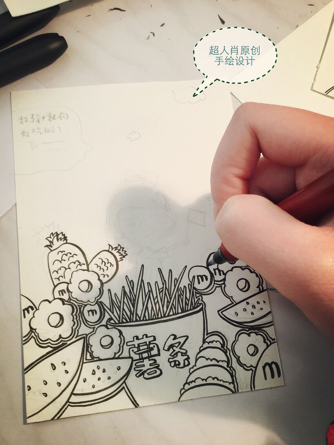 《一个温暖的故事》——慢拍（超人肖原创手绘黑白插画）（图ZMjYxMzEzMDQ=） - 商业插画 - 站酷设计师超人肖原创素材 - 站酷ZCOOL